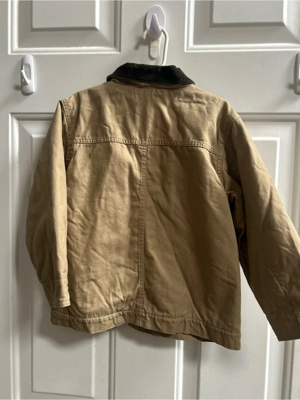 Gymboree Tan Khaki Canvas Jacket with Dark Brown Corduroy Trim Sz 4T-5T